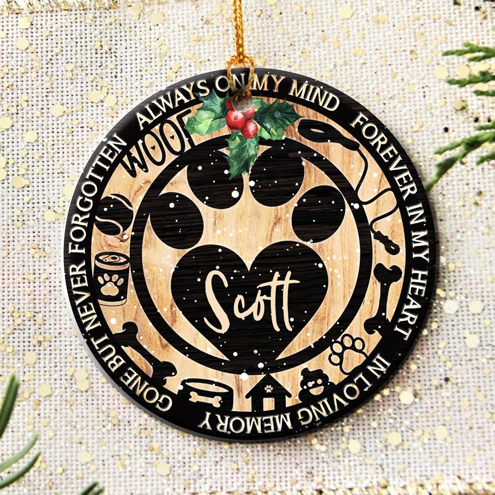 Personalized Pet Memorial Christmas Ornament, Loss Of Dog Cat Ornament