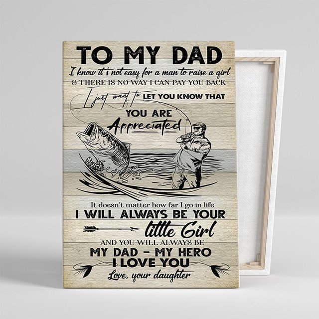 Gift For Dad From Daughter, Gift For Fishing Dad Canvas