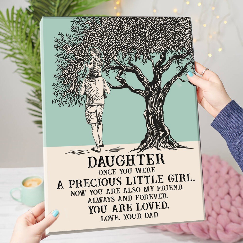 Gift For Daughter From Dad, Precious Little Girl Daughter Canvas