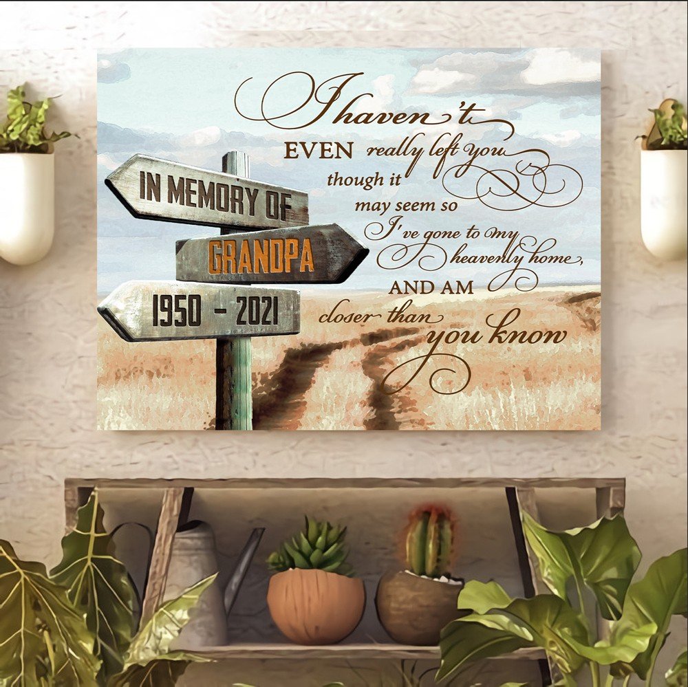 Personalized In Loving Memory Of Canvas, I Haven't Really Left You Canvas