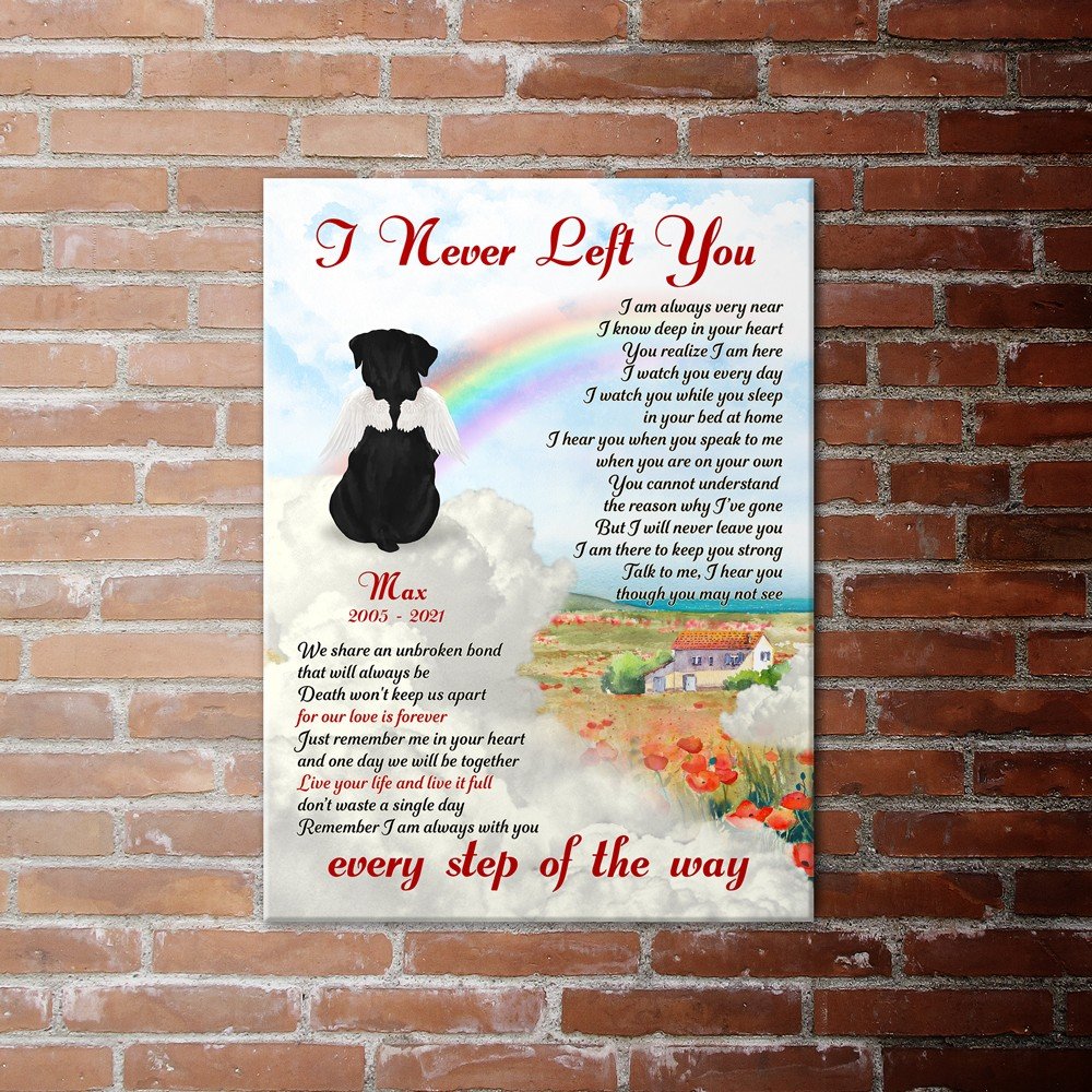 Personalized Rottweilers Memorial Gift, I Never Left You, Loss Of Dog Canvas