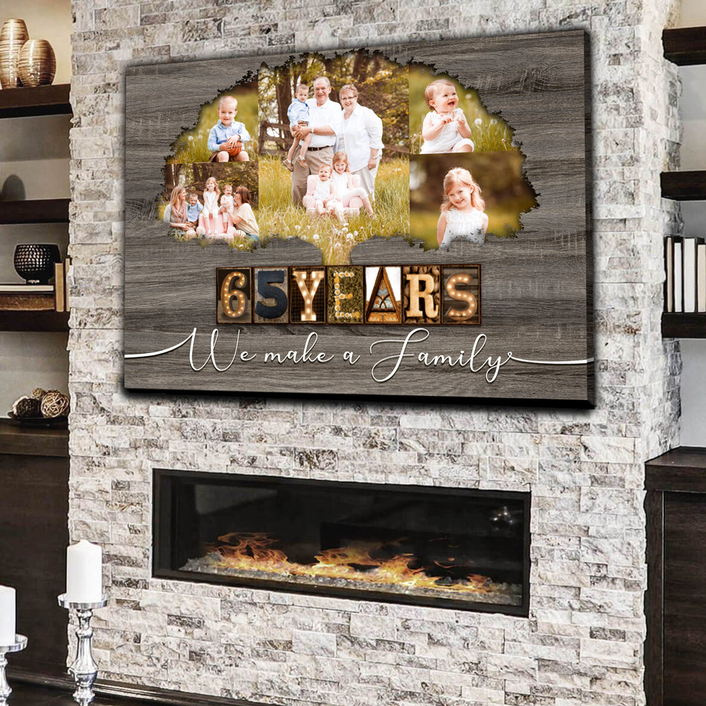 51013-Personalized 65th Anniversary Gift For Parents, Blue Sapphire Anniversary Gift, Custom Photo Parents Canvas H2