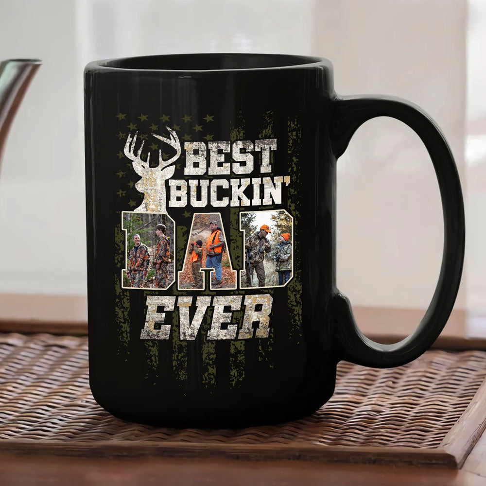 76877-Hunting Best Buckin' Dad Ever Gift From Children Personalized Mug H0