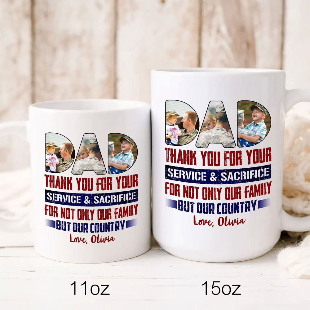 77404-Veteran Dad Gift From Kids Family And Country Personalized Mug H1