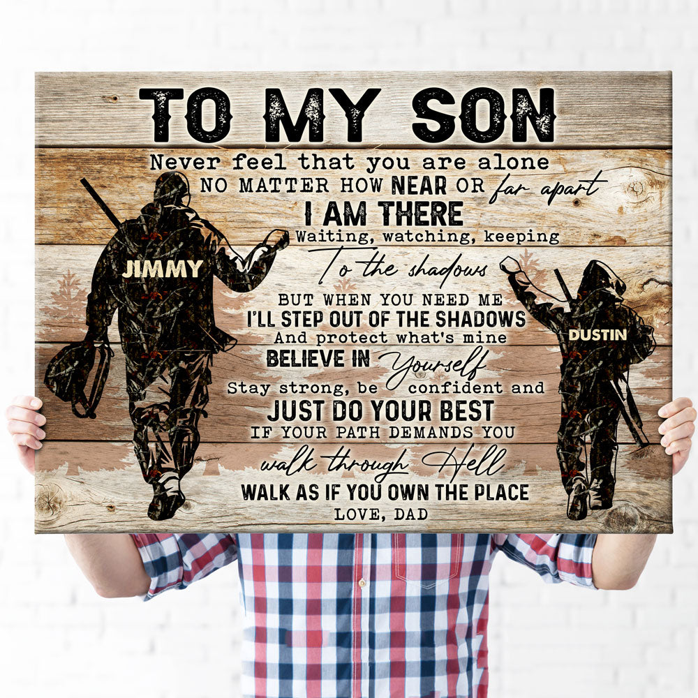 Hunting To My Son From Dad Gift For Son Personalized Canvas