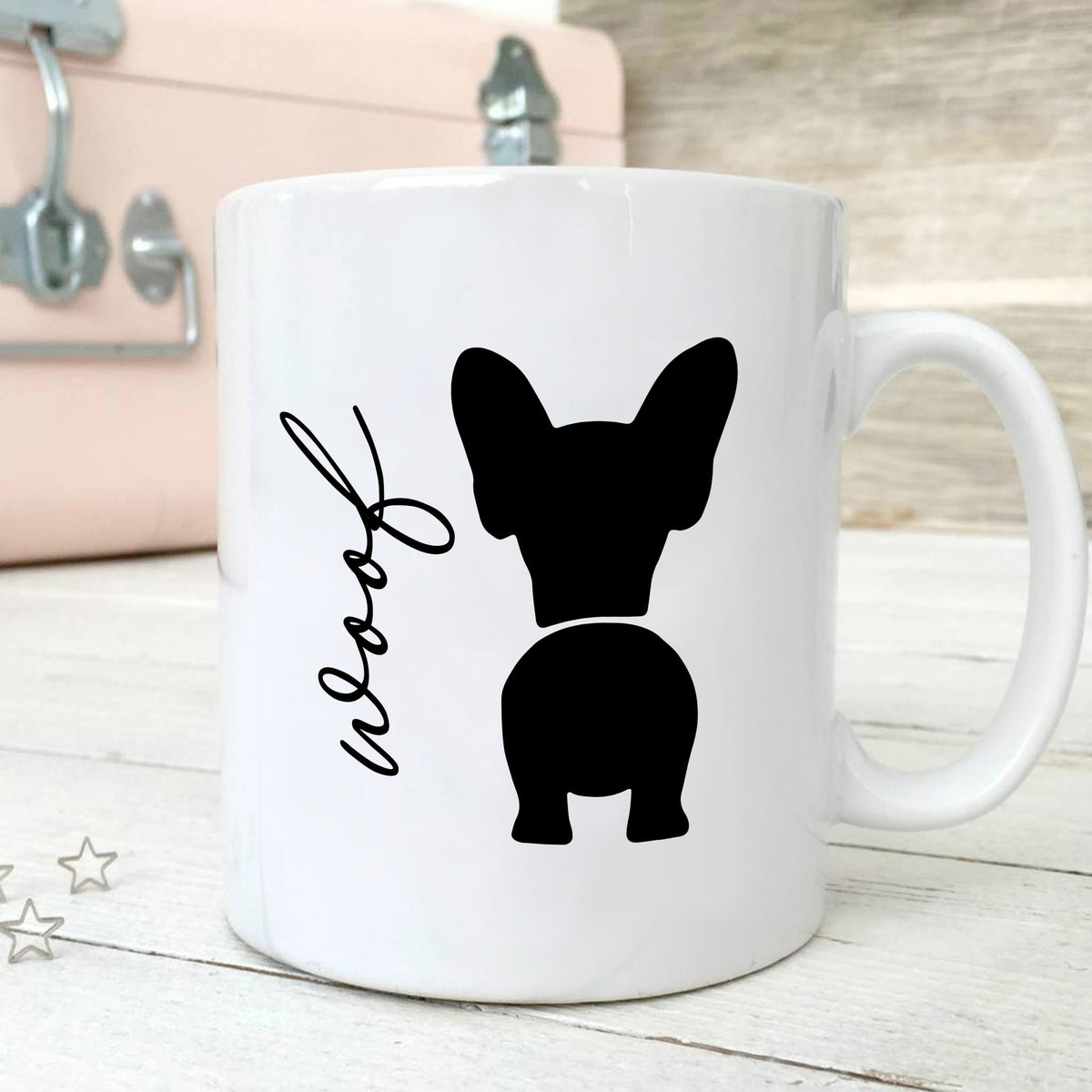 Woof Breed Cute Chihuahua French Bulldog Dog Mug Gift for Dog Lover