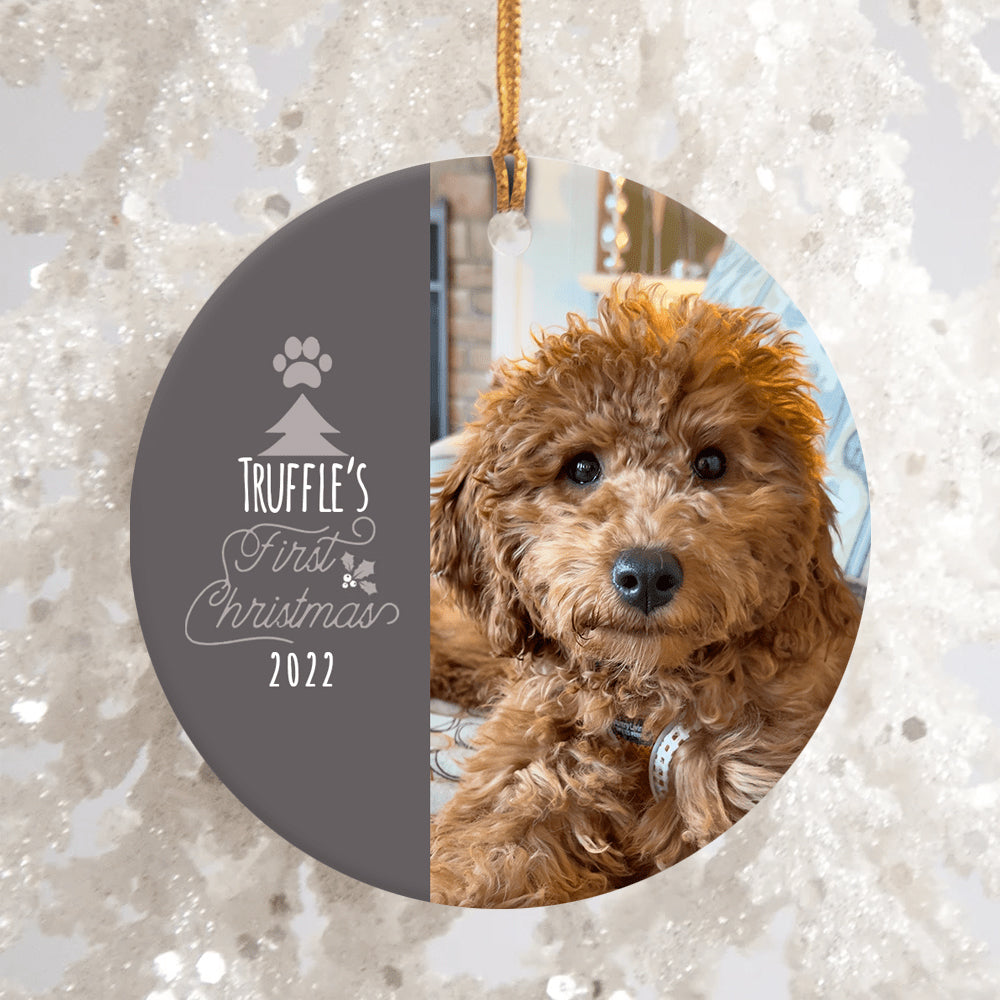 Personalized Dog Photo Pet Photo Dog First Christmas Ornament