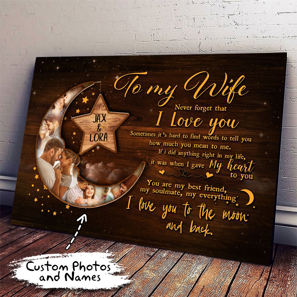 Personalized Photo Couple Gift For Wife You Are My Soulmate Anniversary Canvas