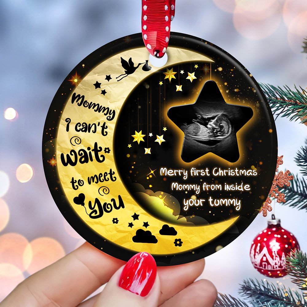Personalized Gift For Mom To Be First Time Mom Christmas Gifts From The Bump Photo Christmas Ornament
