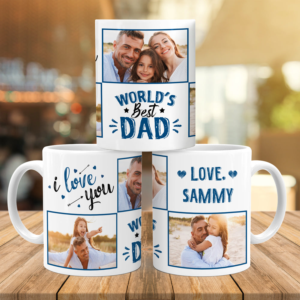 73372-Custom Photo World's Best Dad Ever Personalized Simple Mug H0