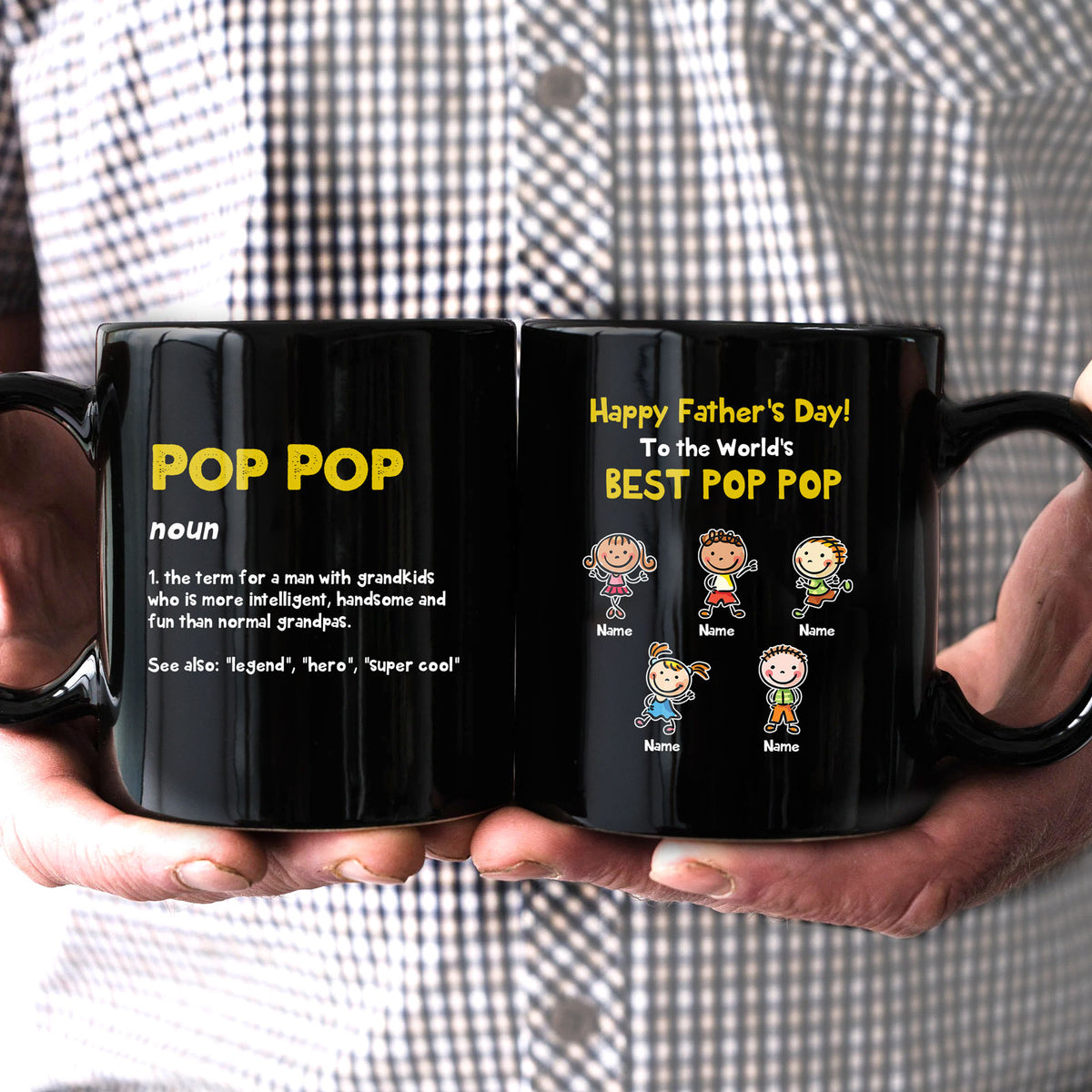 73387-Grandpa Father's Day Best Gift With Grandkids Names Personalized Mug H0
