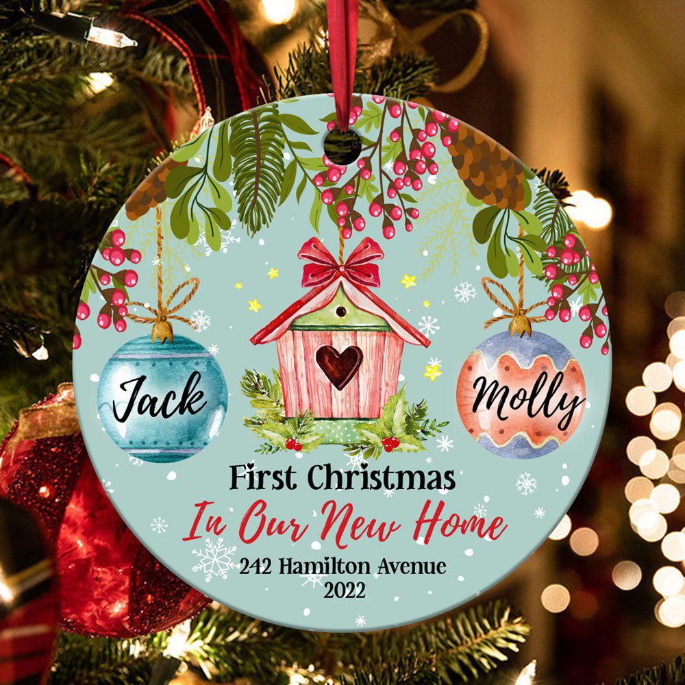 Personalized Christmas Gift New Home Ornament, First Christmas In Our New Home Ornament, New Home Gift