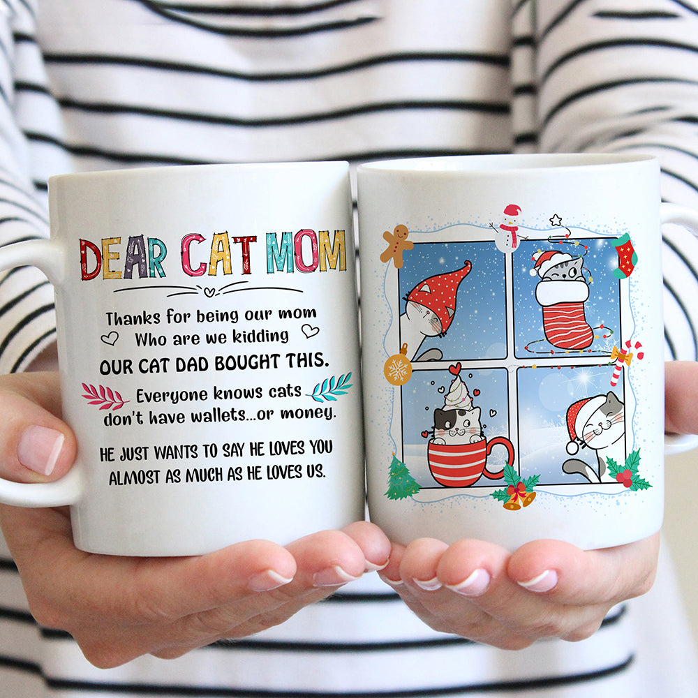 57679-Christmas Gift For Cat Mom Mug, Funny Cat Christmas Mug, Cat Lover H0