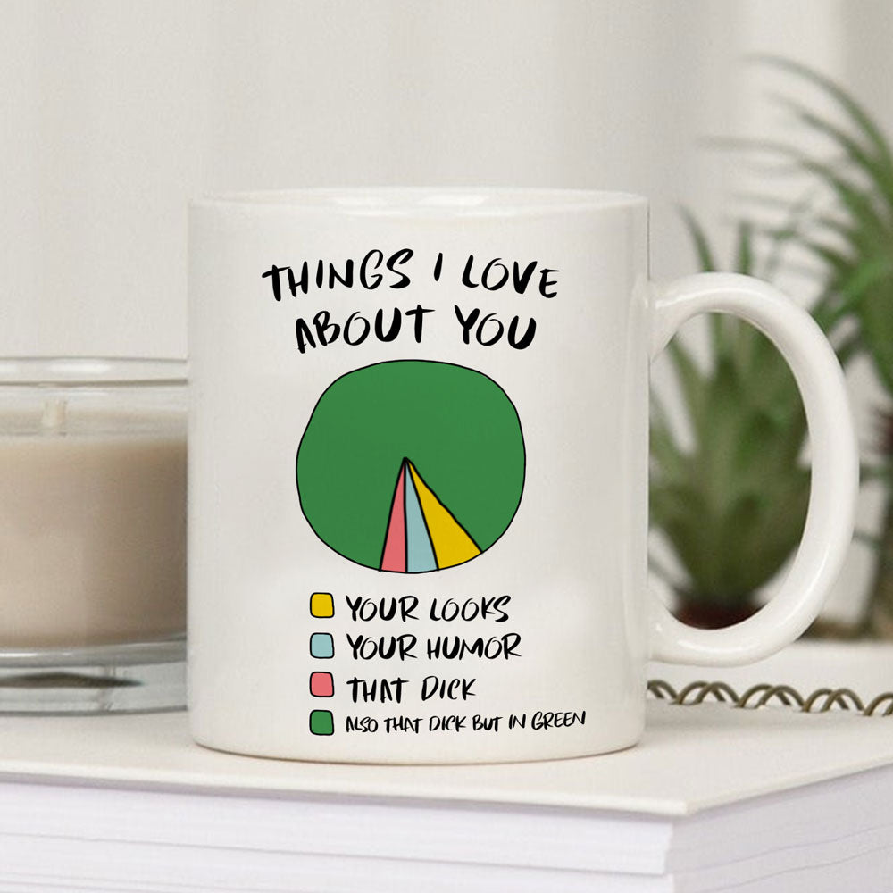 57428-Things I Love About You Personalized Mug, Funny Christmas, Anniversary, Birthday Gifts for Husband, Boyfriend, Men, Funny Coffee Mug H0