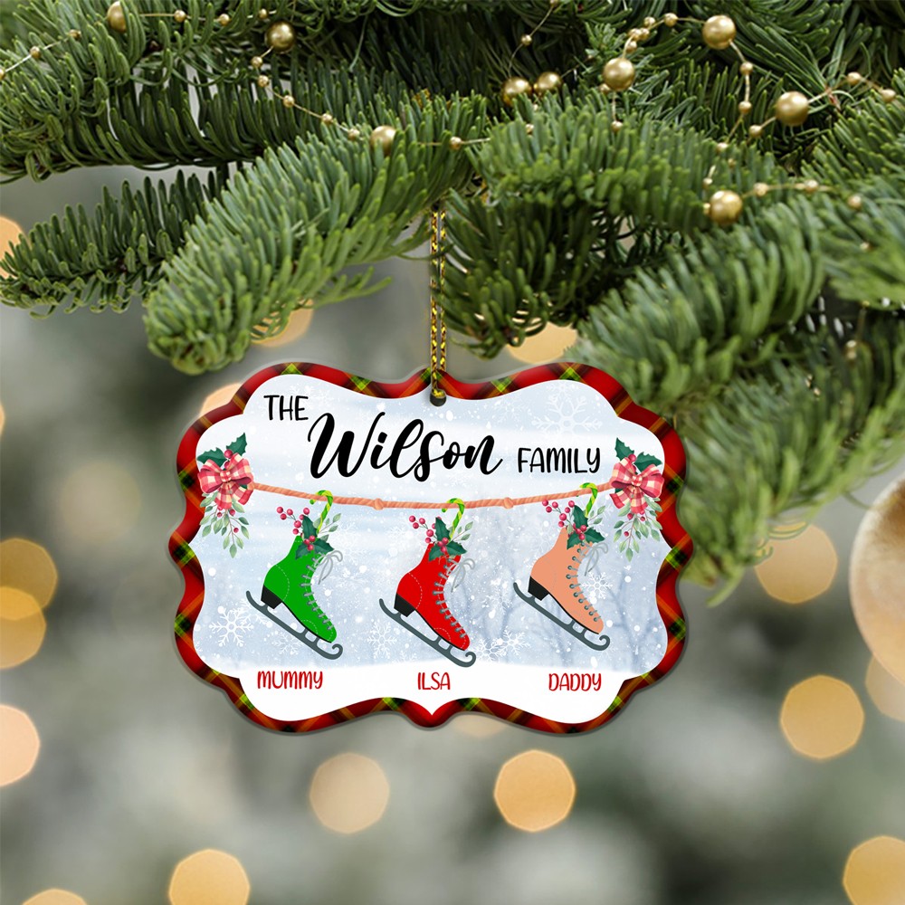 60810-Personalized Family Christmas Ornament, Custom Family Ornament, Family Name Ornament H1