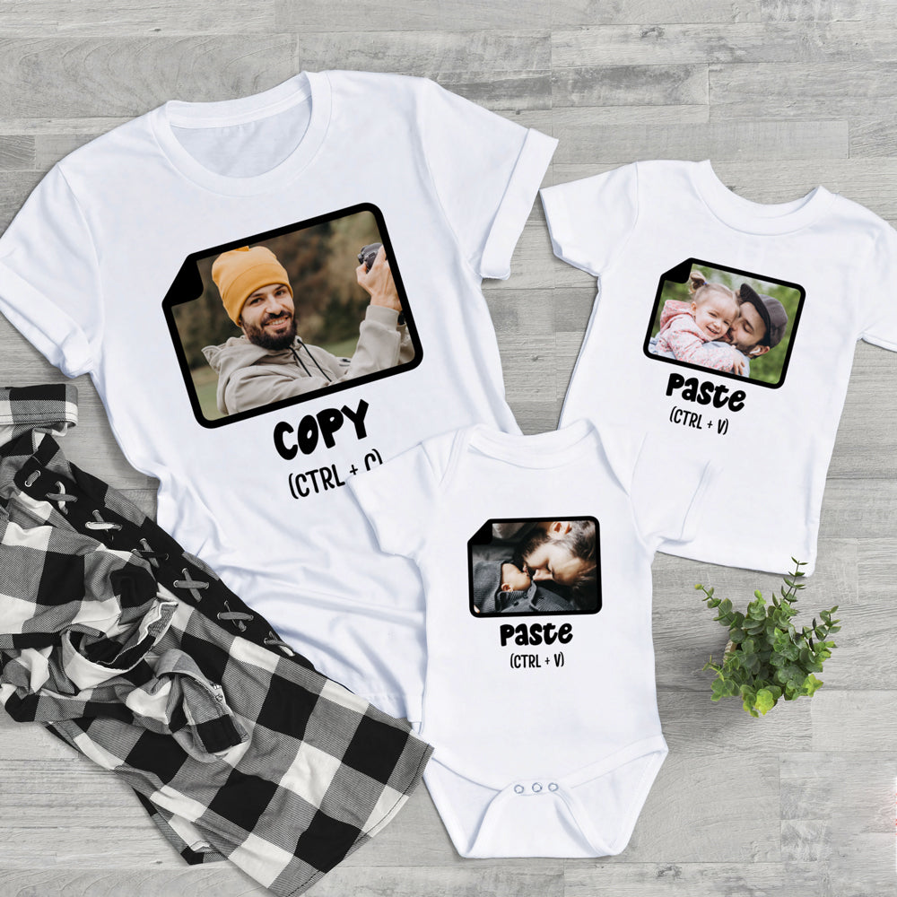 Daddy & Me Copy Paste First Time Dad Funny Personalized Shirt Onesies