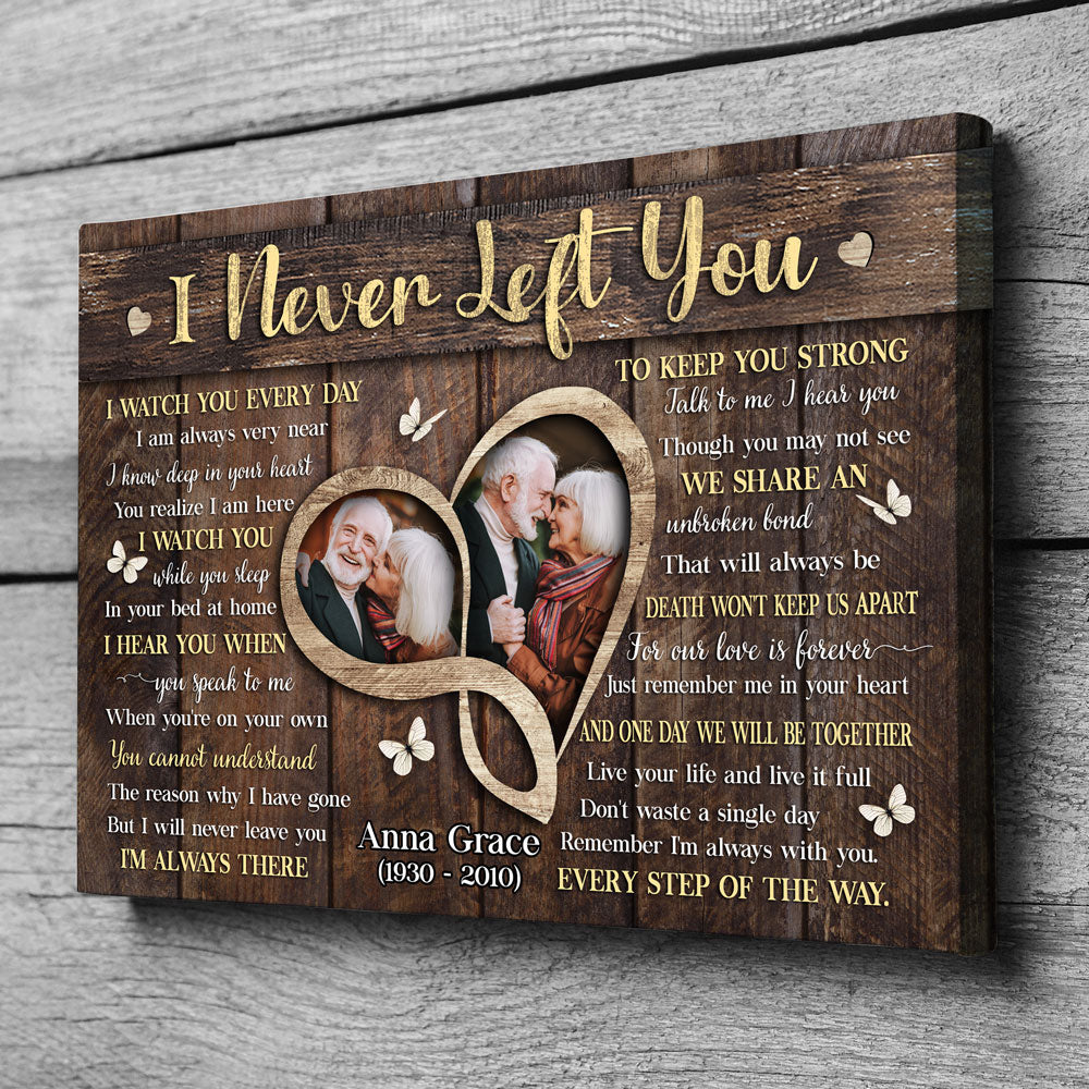 78529-Angel Wings Memorial Sympathy Loss Of Wife Husband Personalized Canvas H4