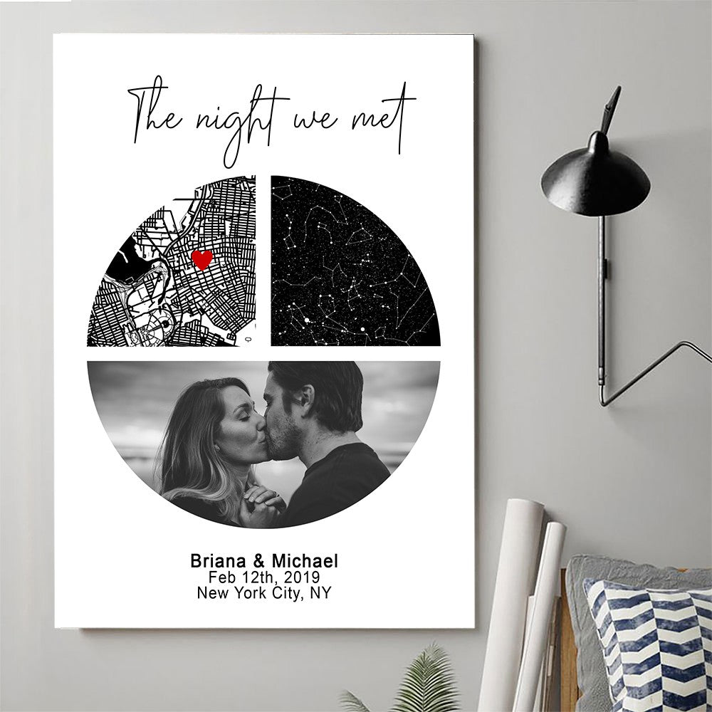 Anniversary Couple Gift The Night We Met Personalized Canvas