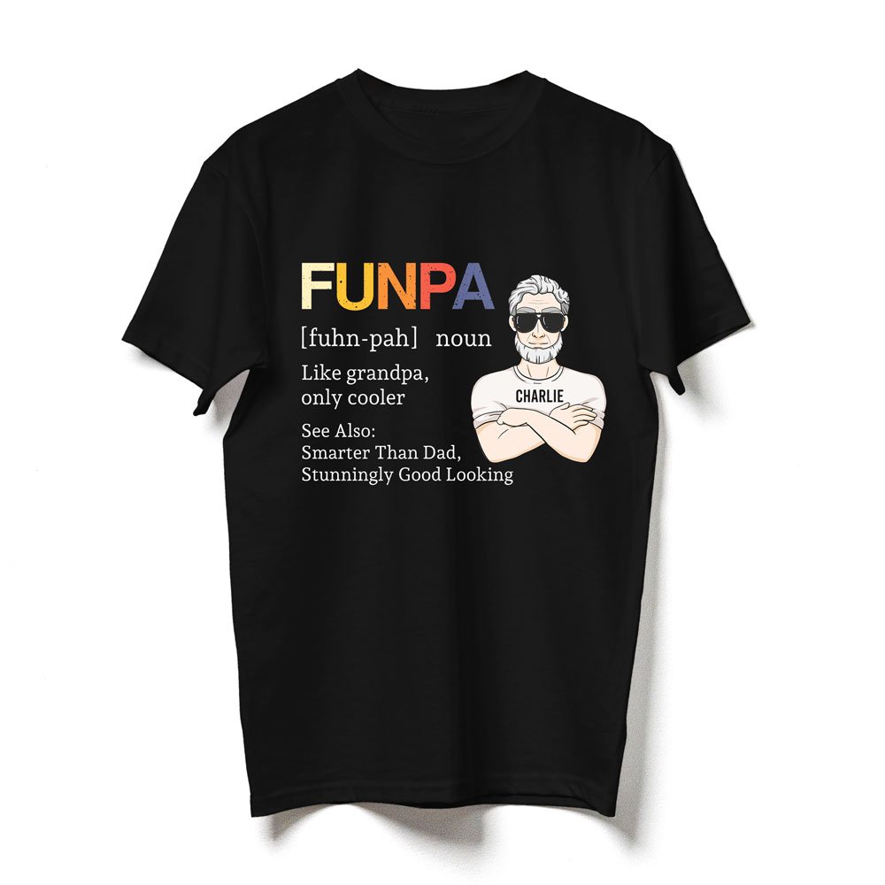 Grandpa Grandfather Funpa From Grandkids Funny Personalized Shirt