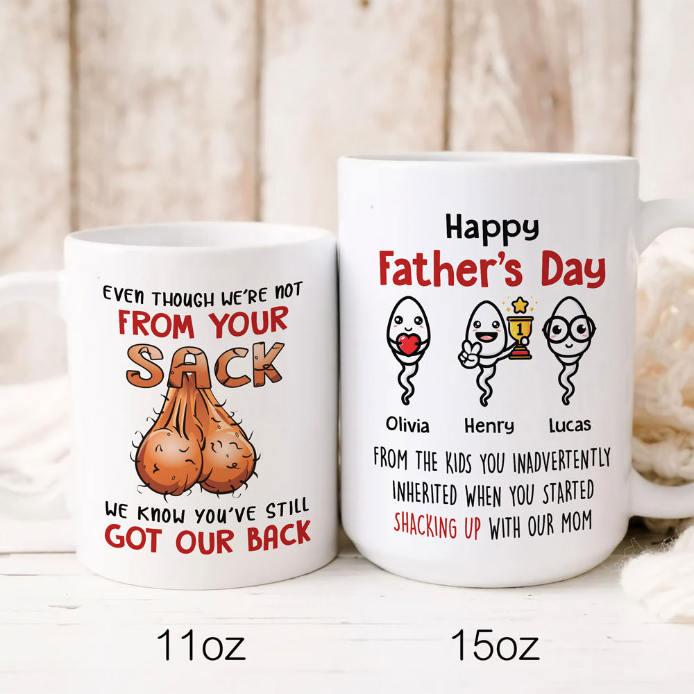 73489-Step Dad Bonus Dad Funny Father's Day Sperms Personalized Mug H0