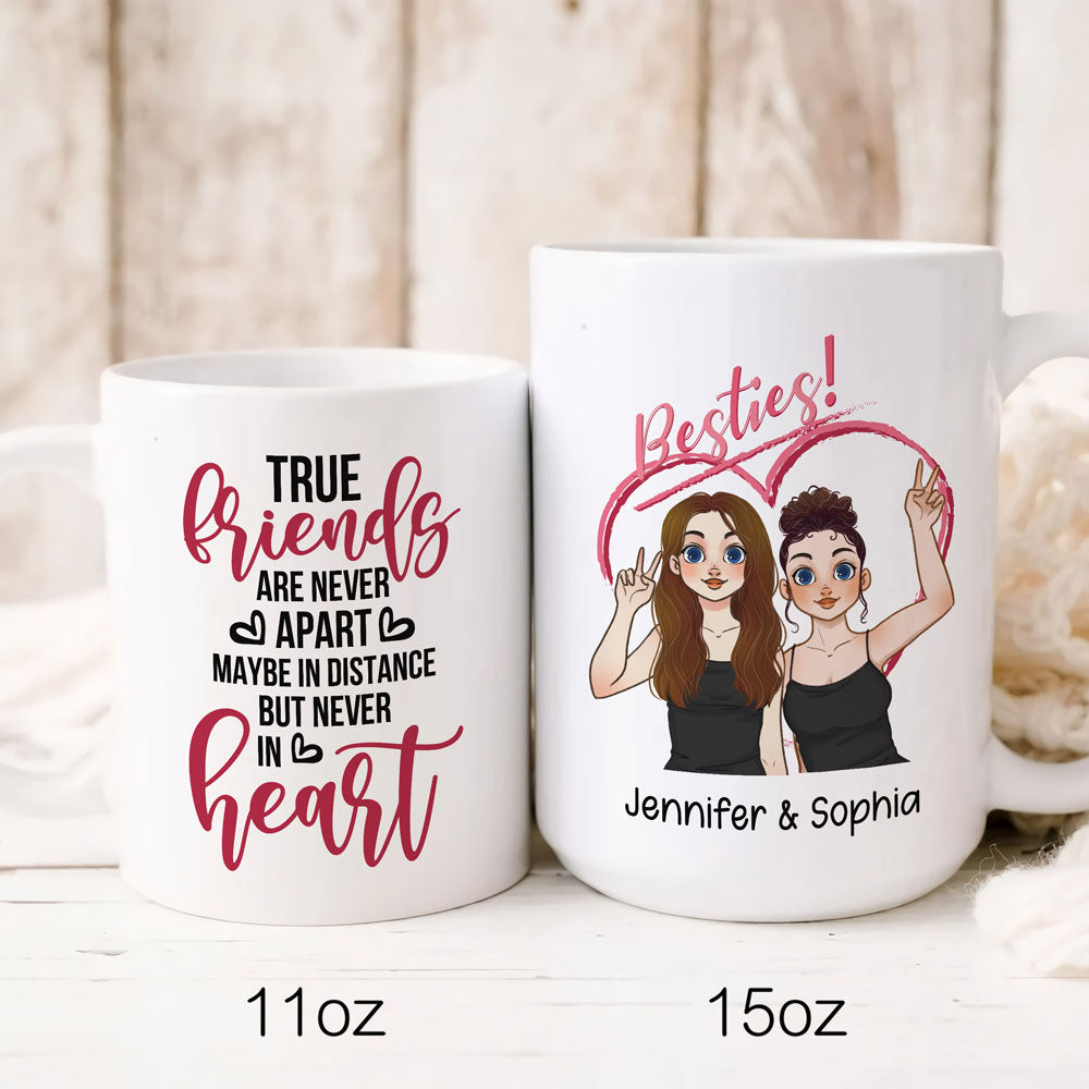 77237-Distance Best Friends BFF Never Apart Cute Friendship Personalized Mug H0
