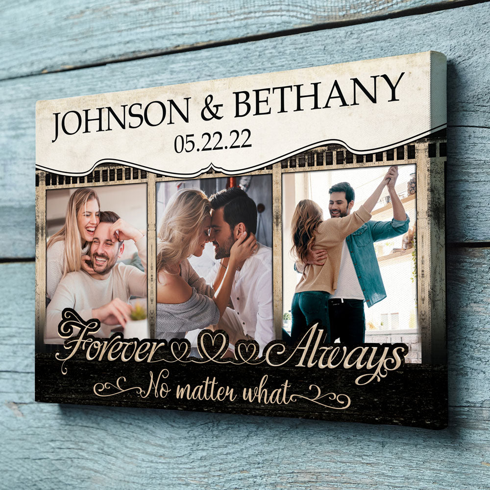 77297-Wife Husband Couple No Matter Anniversary Personalized Canvas H4