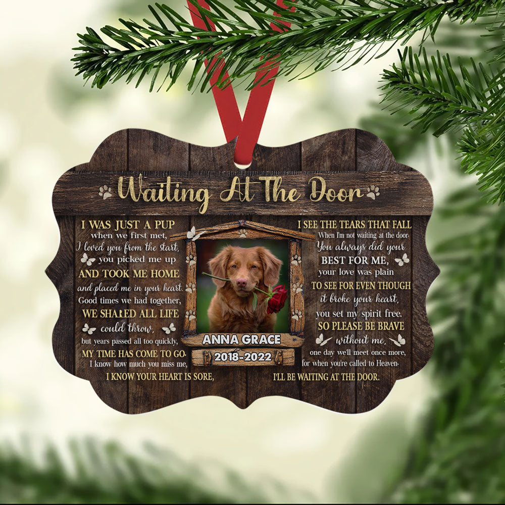 I'll Be Waiting At The Door Personalized Pet Memorial Dog Ornament