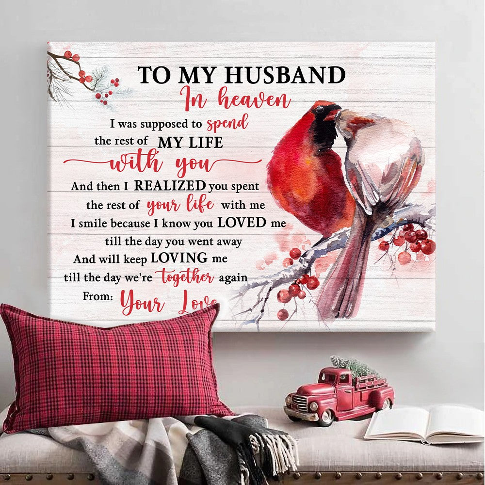 In Loving Memory Of Husband In Heaven Memorial Canvas