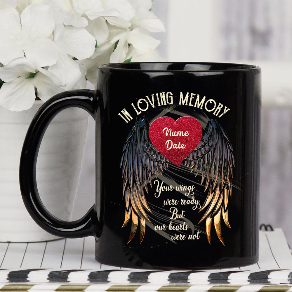 Personalized Angel Wings In Loving Memory Mug