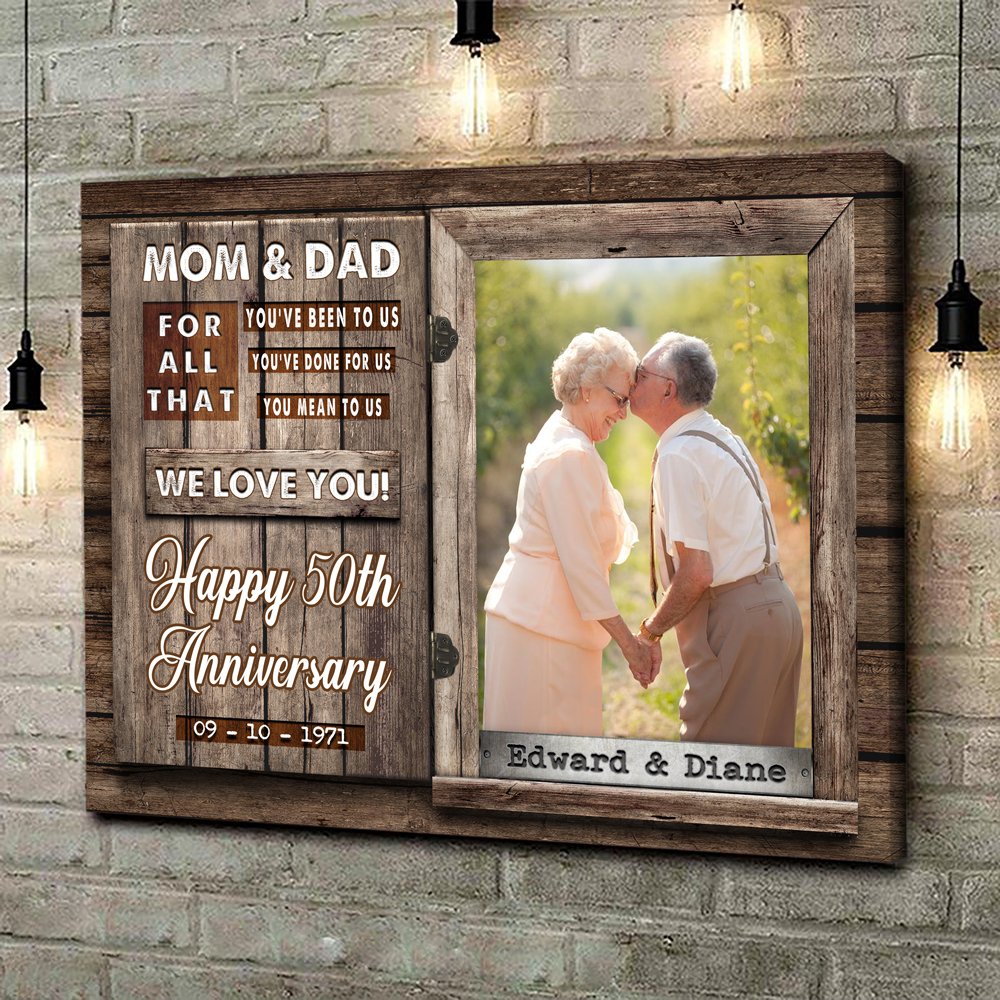 Personalized Wedding Anniversary Gift Happy 50th Anniversary You Mean To Us Canvas