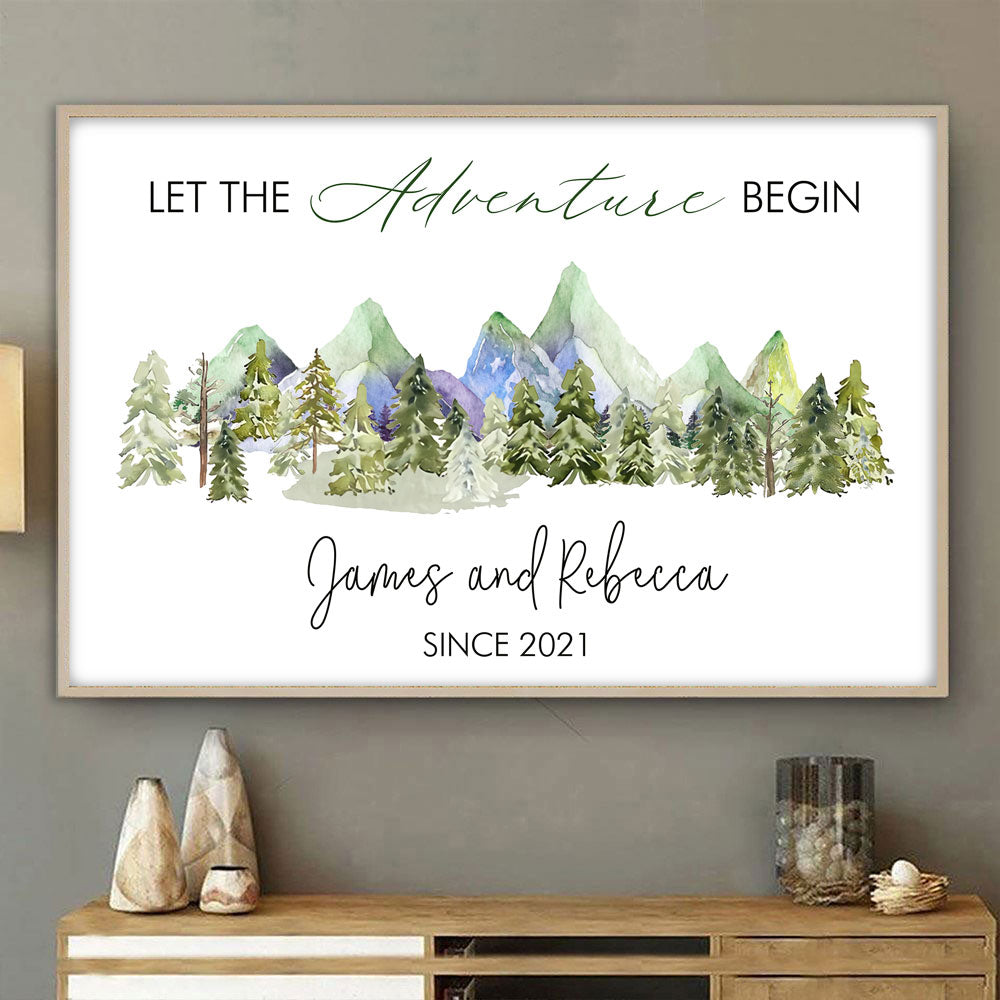 Personalized Anniversary Gift Let The Adventure Begin Poster