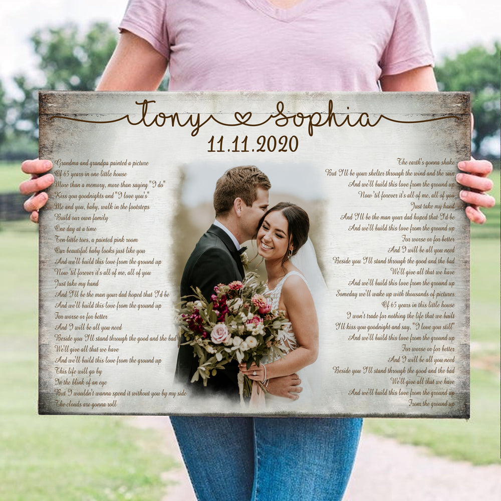 Personalized Lyrics Song 10th 10 Years Wedding Anniversary Couple Gift Tin For Her For Him Canvas