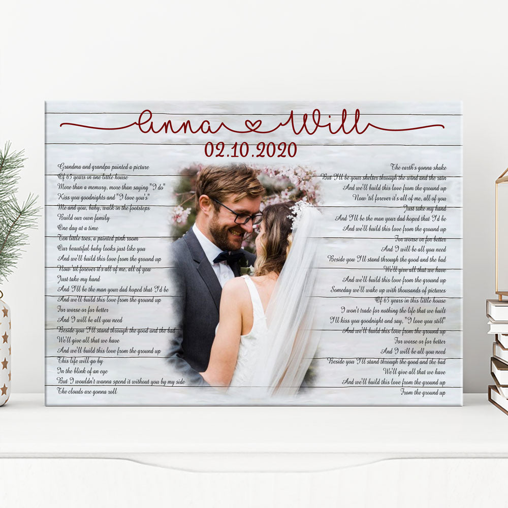 Personalized Lyrics Song 25th 25 Years Wedding Anniversary Couple Gift For Wife For Husband Canvas