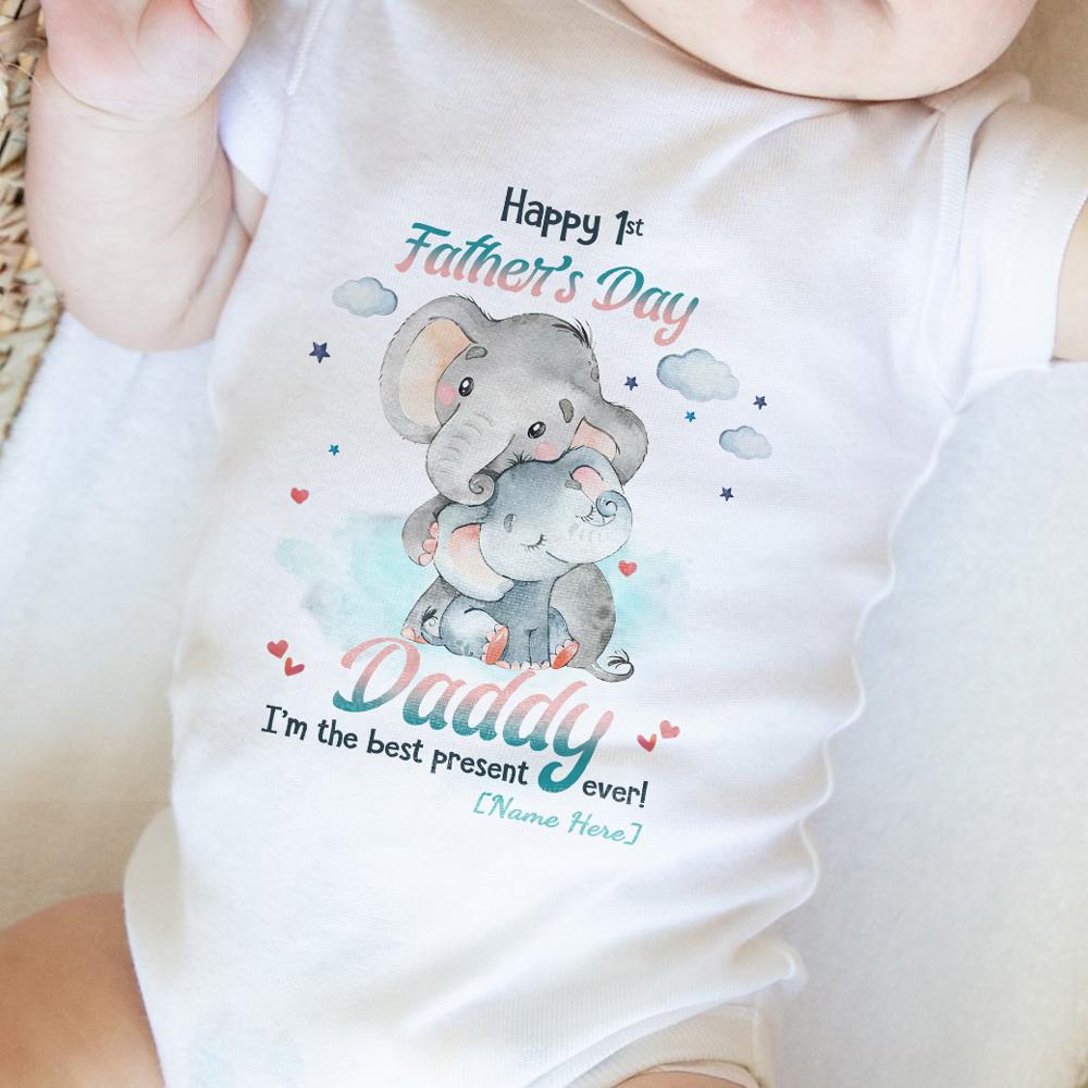 Personalized Father's Day Gift For New Dad Best Present Ever Baby Onesie