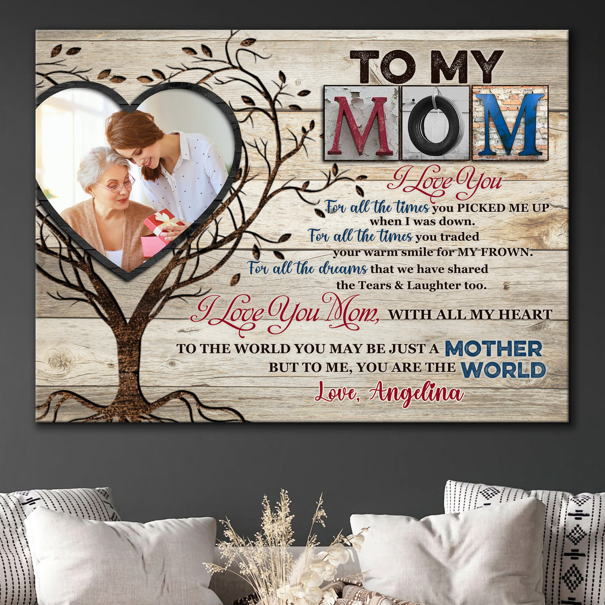 Mom Daughter Son Love You Meaningful Personalized Canvas