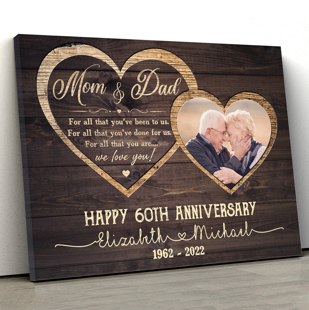 Parents Anniversary Mom And Dad We Love You Personalized Canvas