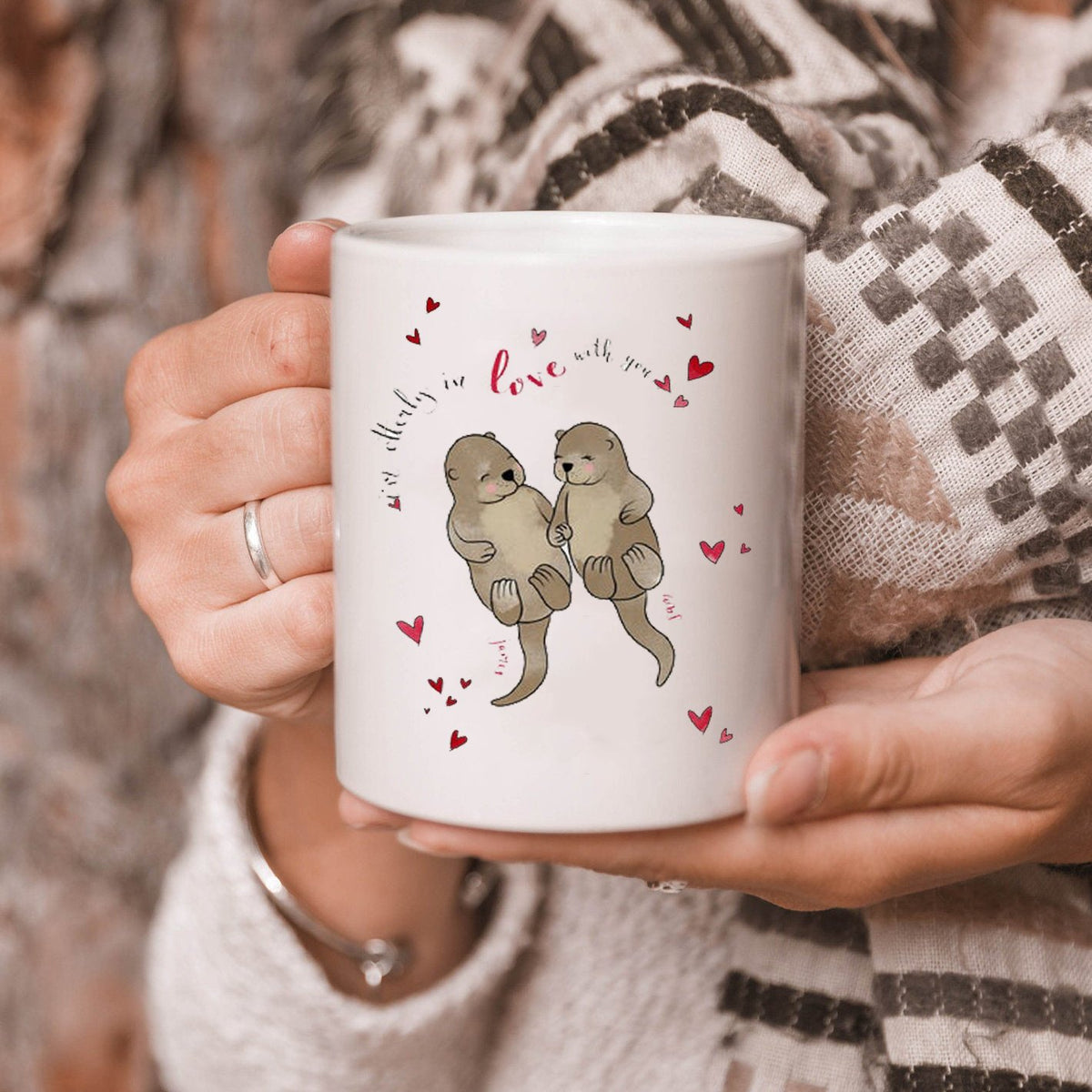 I'm otterly in love with you personalized otter love valentine anniversary mug