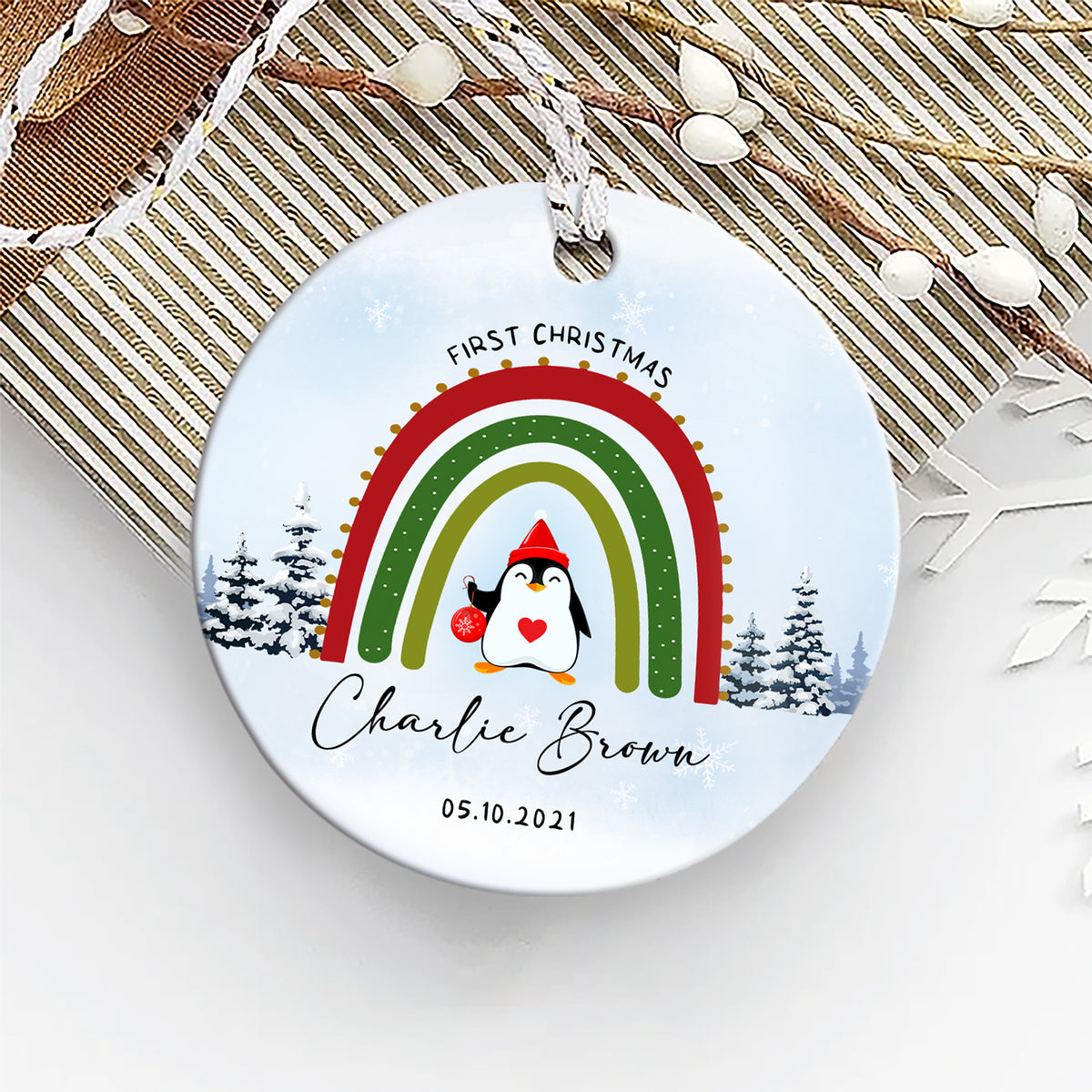 58018-Personalized Baby's First Christmas Ornament, Baby's 1st Christmas Ornament, Baby's First Christmas Gifts H1