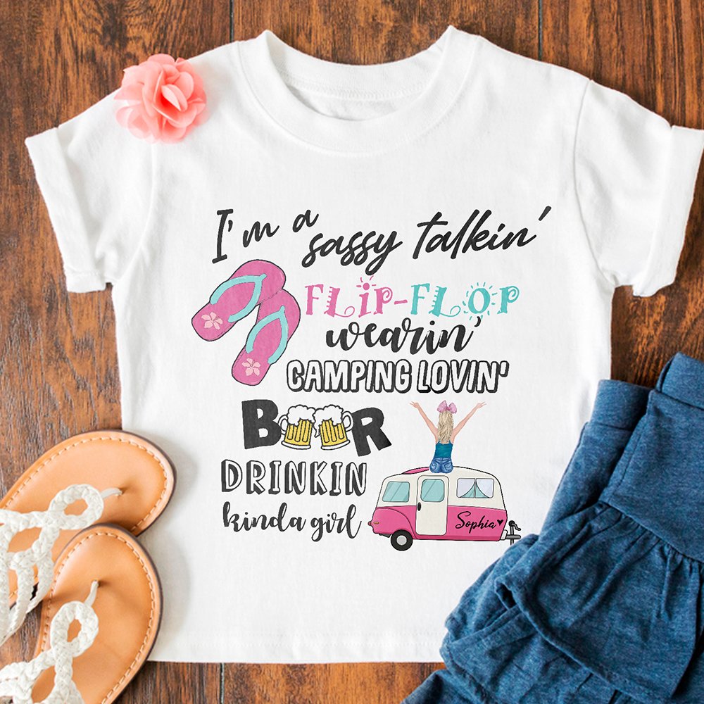 Personalized Camping Kinda Girl Funny Tshirt