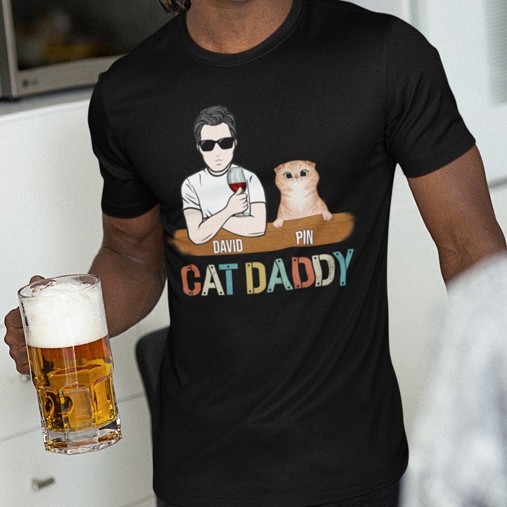 Personalized Gift For Cat Dad Cat Daddy Shirt, Cat Lover Gift Idea