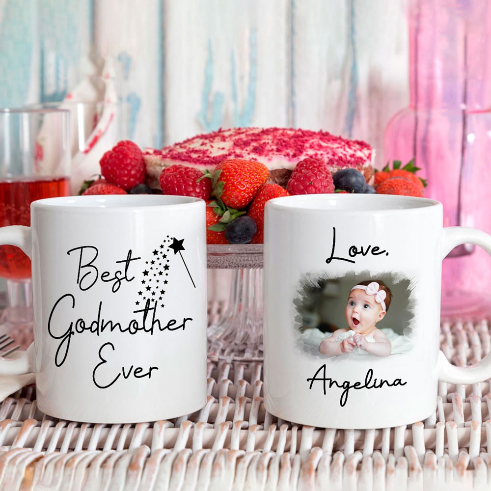 Personalized Best Godmother Ever Gift For Godmother Custom Face Mug
