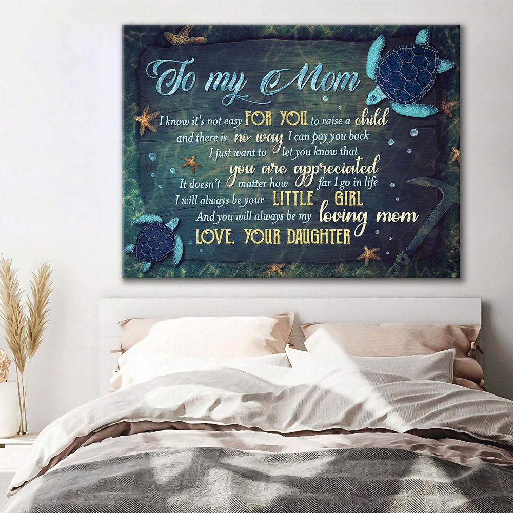 Gift For Mom From Daughter Sea Turtle Mom Canvas