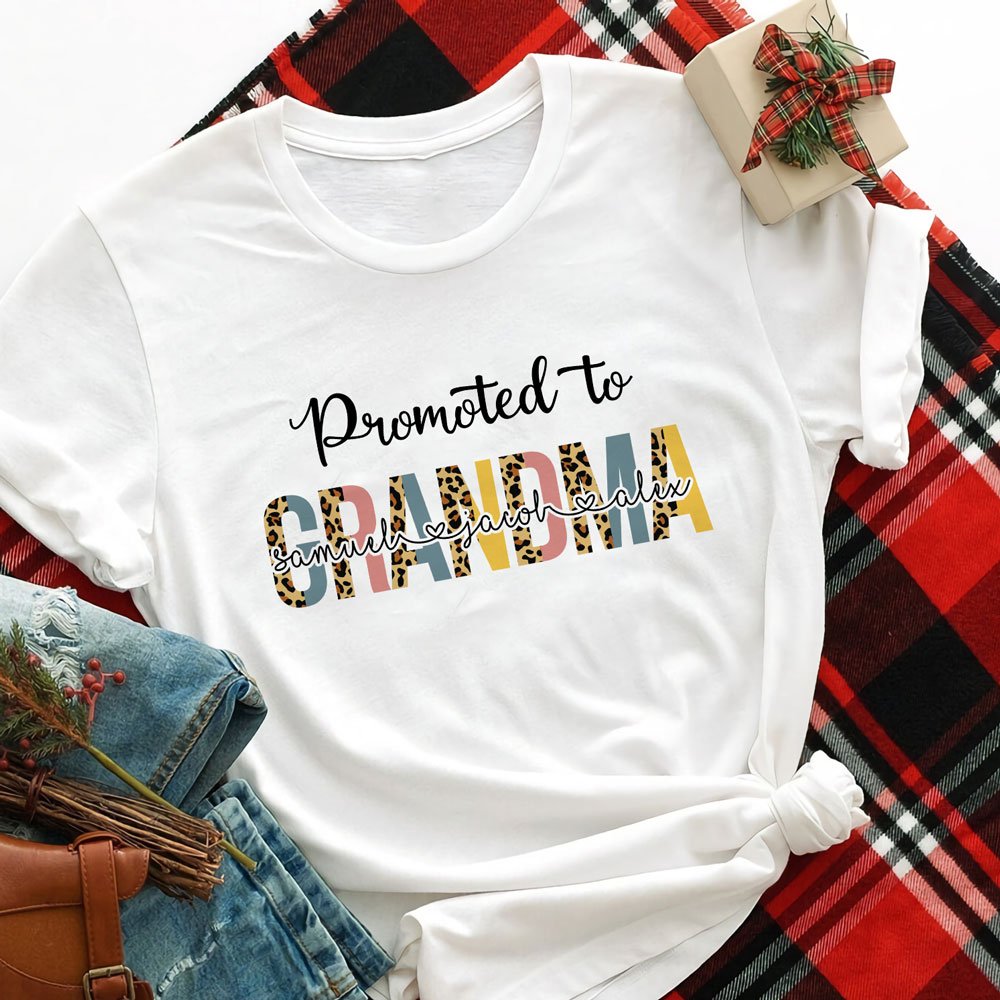 Personalized Gift for Grandma Gift For Grandma Promoted To Grandma TShirt