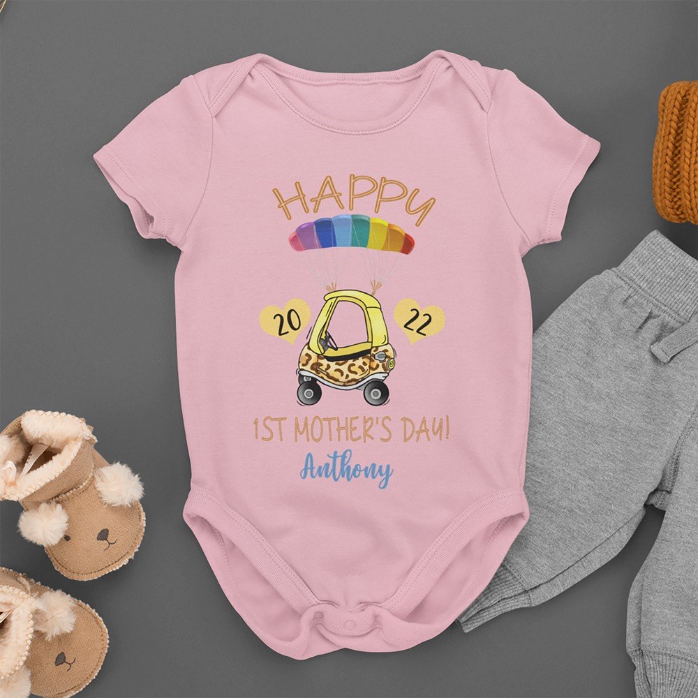 Personalized Happy Mothers Day First Mother's Day Gift For Baby Onesie