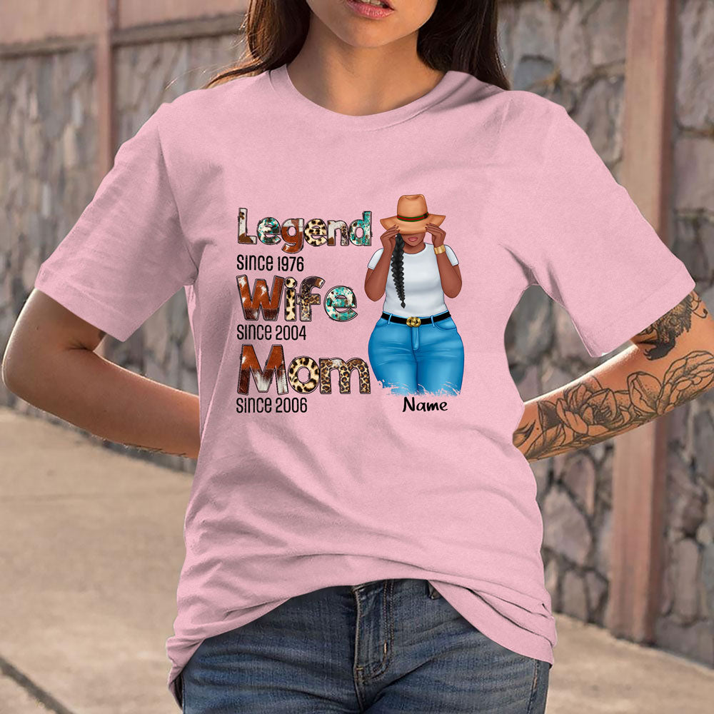Personalized Legend Wife Mom Western Pattern Shirt