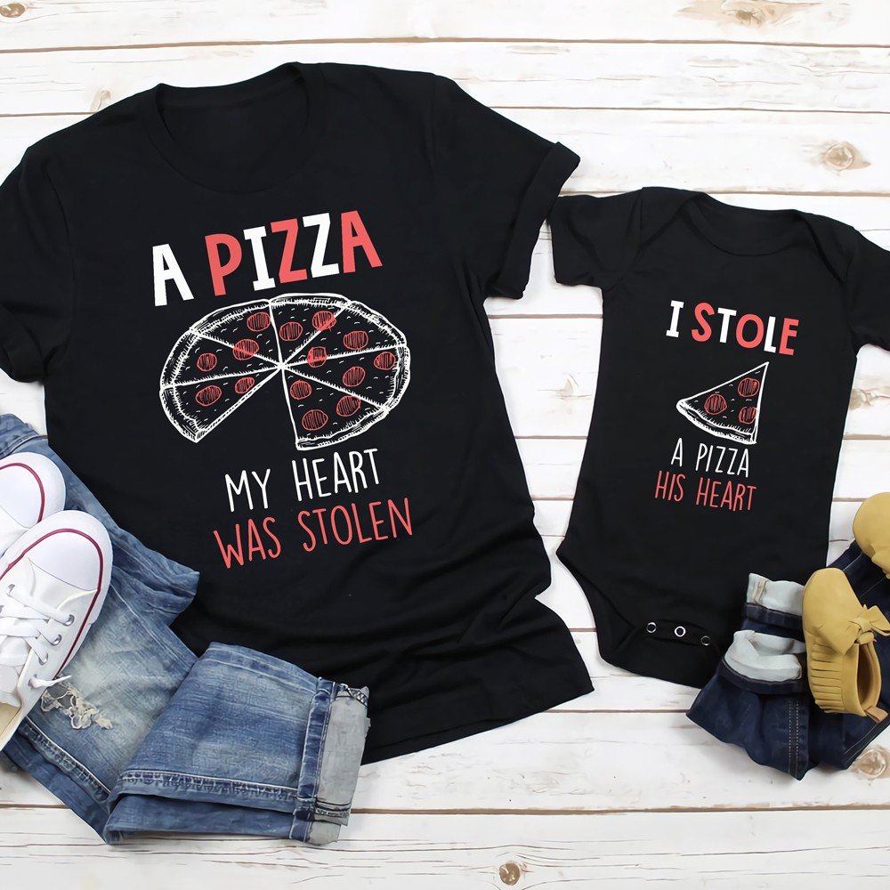 Daddy and Me A Pizza My Heart Was Stolen Matching TShirt And Onesie