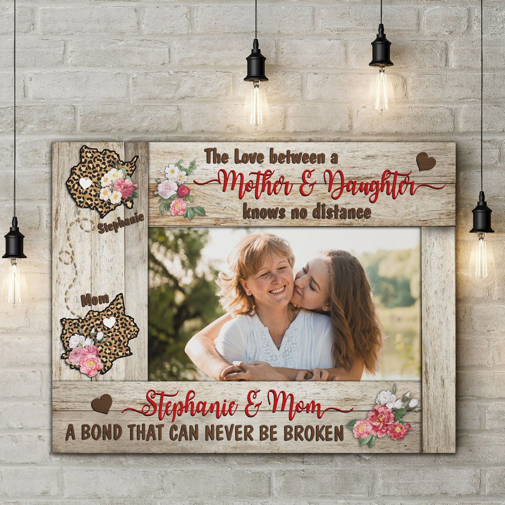 Personalized Mom And Daughter Long Distance Gift For Mom Canvas