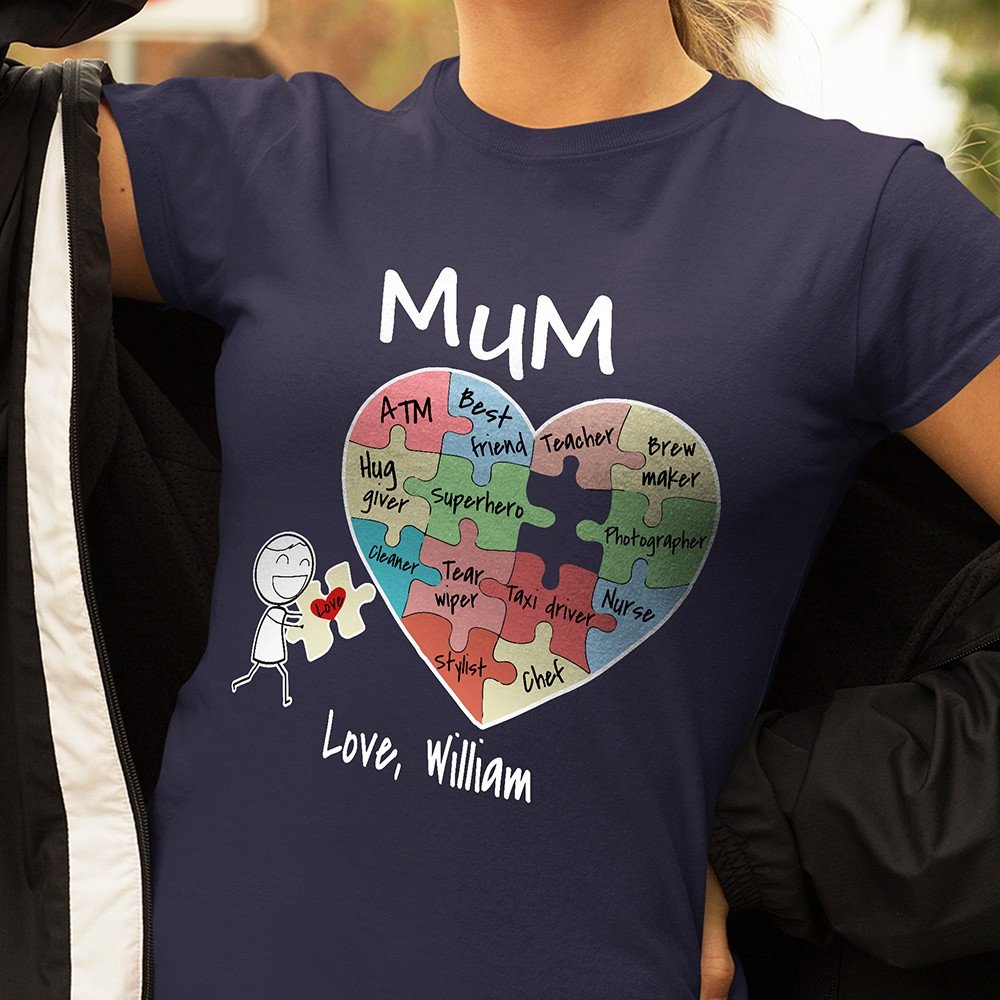 Personalized Mum Heart Shirt Funny Gift For Mum Shirt