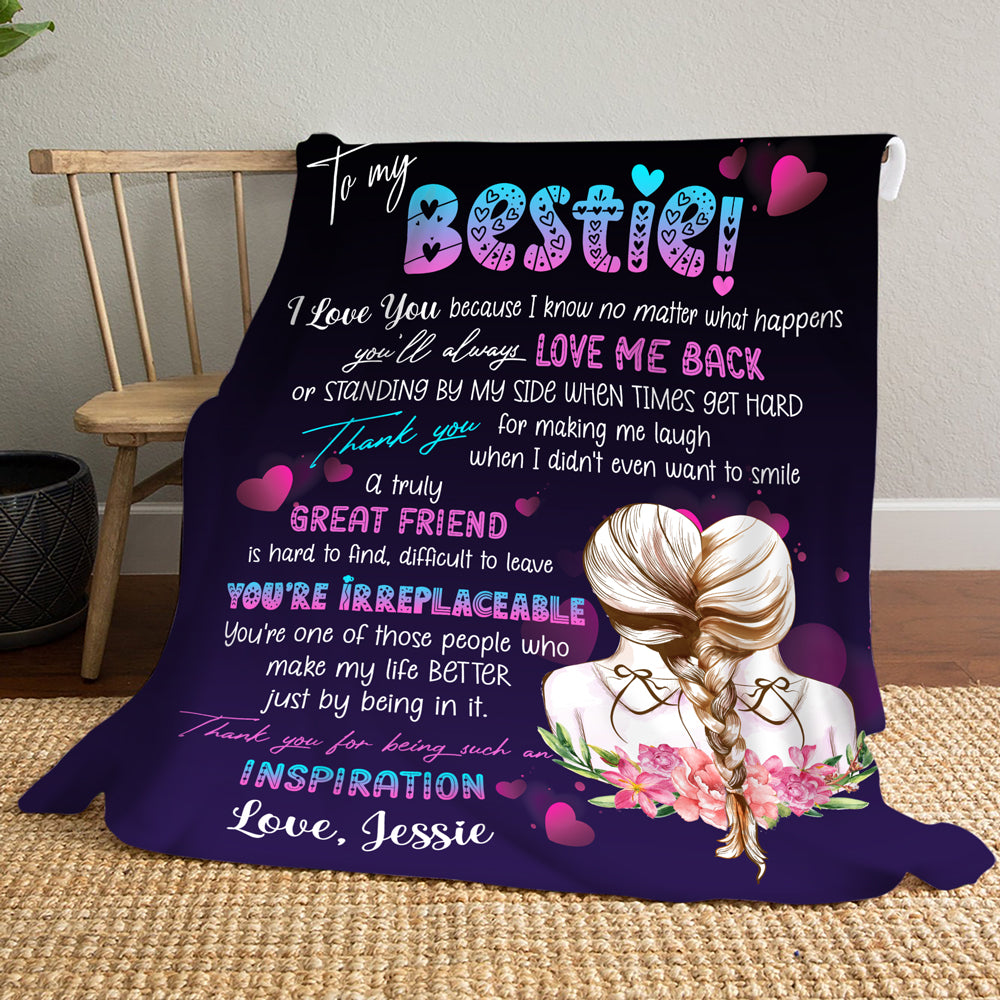 Best Friend To My Bestie No Matter What Happens Personalized Blanket