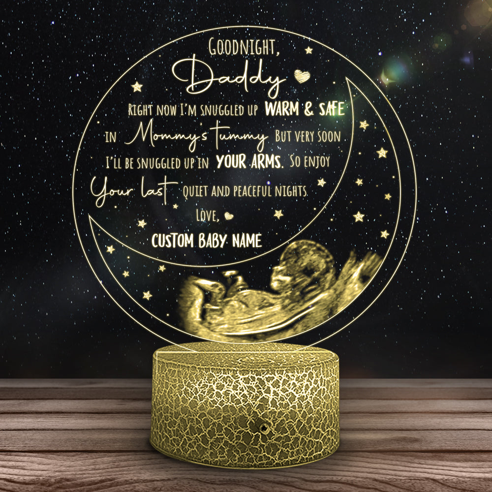 Dad to bePersonalized Ultrasound Image Goodnight Daddy Acrylic Night Light